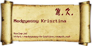 Medgyessy Krisztina névjegykártya